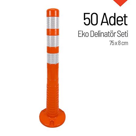 50`li Delinatör Set 75 x 8 cm EKO, Esnek Duba