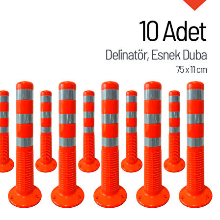 10'lu Delinatör Seti 75 x 11 cm, Esnek Duba