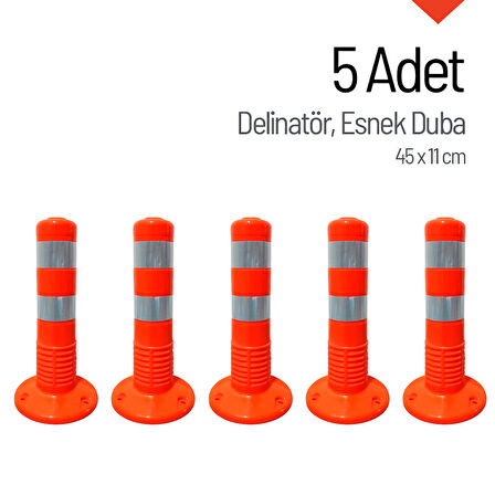 5'li Delinatör Seti 45 x 11 cm, Esnek Duba