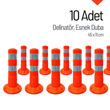 10'lu Delinatör Seti 45 x 11 cm, Esnek Duba