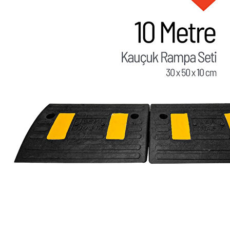 Kauçuk Rampa, Otopark Rampası, Kaldırım Rampası 30 x 50 x 10 cm 10 Metre