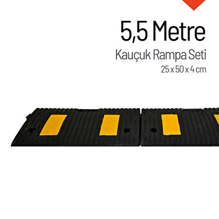 Kauçuk Rampa, Otopark Rampası, Kaldırım Rampası 25 x 50 x 4 cm 5,5 Metre