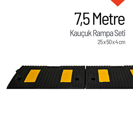 Kauçuk Rampa, Otopark Rampası, Kaldırım Rampası 25 x 50 x 4 cm 7,5 Metre