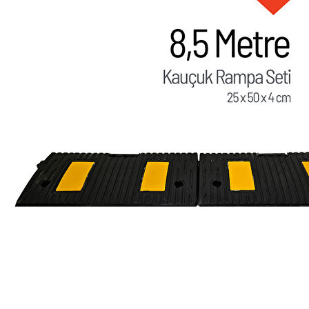 Kauçuk Rampa, Otopark Rampası, Kaldırım Rampası 25 x 50 x 4 cm 8,5 Metre