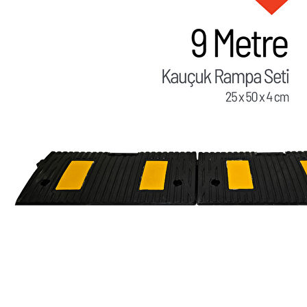Kauçuk Rampa, Otopark Rampası, Kaldırım Rampası 25 x 50 x 4 cm 9 Metre