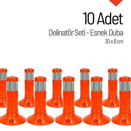 10`lu Delinatör Set 30 x 8 cm, Esnek Duba