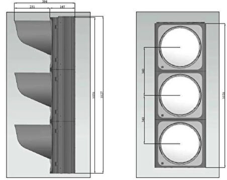 300 mm Power Ledli Oto Sinyal Verici, Trafik Lambası