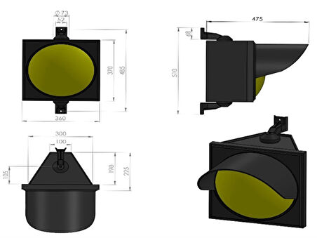 300 mm Power Ledli Tekli Sinyal Verici, Trafik Lambası