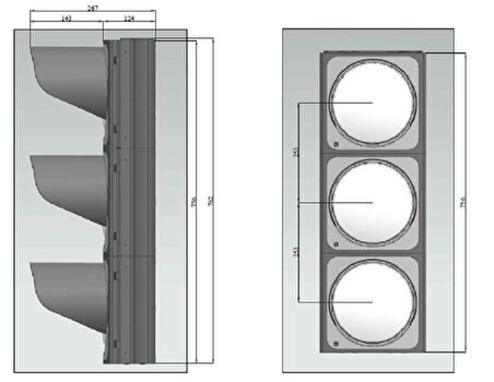 200 mm Power Ledli Oto Sinyal Verici, Trafik Lambası