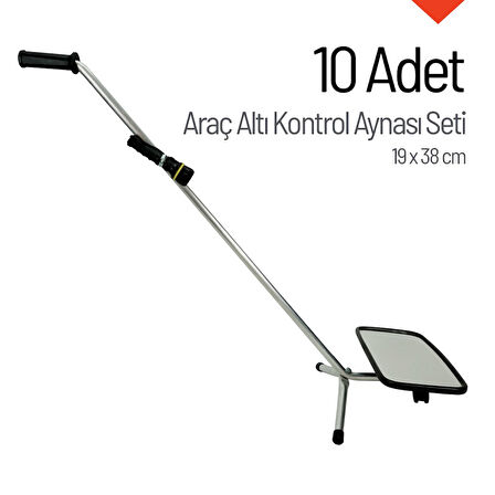 Araç Altı Kontrol Aynası 19 x 38 cm Onlu Set
