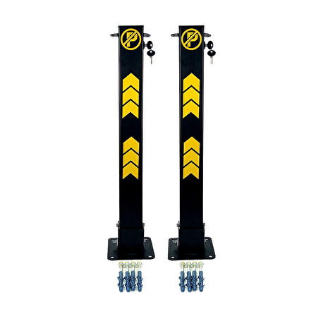 Kilitli Otopark Direği 75 cm, Park Bariyeri 2li Set