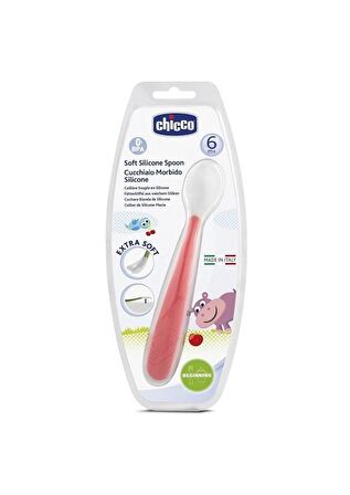 Chicco Silikon Kaşık Pembe +6 Ay