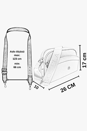 Sosela 67-7159 Kadın Beyaz Çapraz Askılı Çanta