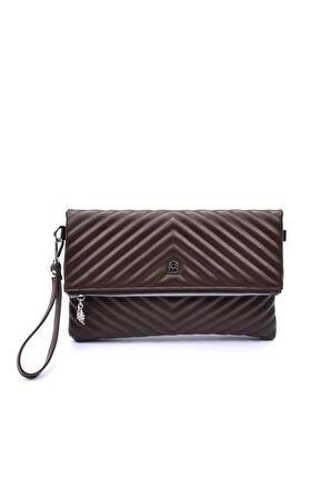 Barbara Kadın Clutch Çanta  67-6010 KAHVE