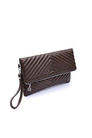 Barbara Kadın Clutch Çanta  67-6010 KAHVE