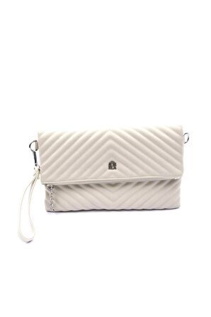 Barbara Kadın Clutch Çanta  67-6010 BEJ