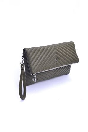 Barbara Kadın Clutch Çanta  67-6010 HAKI