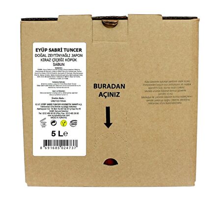 Japon Kiraz Çiçeği Doğal Zeytinyağlı Köpük Sabun 5 lt - Bag in Box