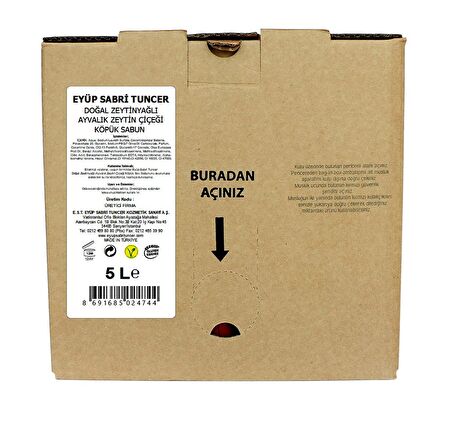 Ayvalık Zeytin Çiçeği Doğal Zeytinyağlı Köpük Sabun 5 lt - Bag in Box