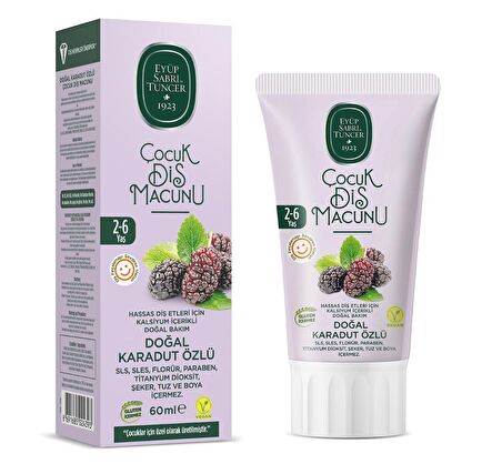 Doğal Karadut Özlü 2-6 Yaş Çocuk Diş Macunu 60 ml