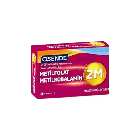 Osende Metilfolat ve Metilkobalamin Ağızda Dağılan 30 Tablet