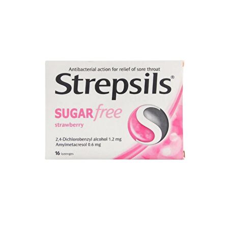 Strepsils Şekersiz Çilekli 16 Adet Pastil