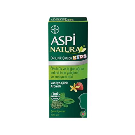 Aspi Natura Kids Öksürük Şurubu Vanilya Çilek Aromalı 120 ml