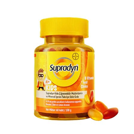 Supradyn Kids 9 Vitamin iyot Çinko 60 Adet