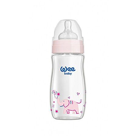 Wee Baby Geniş Ağızlı Cam Biberon 0-6 Ay 280 ml Kod 141