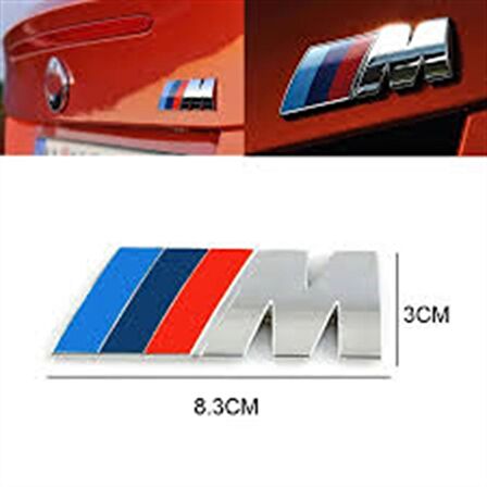 BMW ///M 3D Metal Arma Amblem Logo Arka Gri