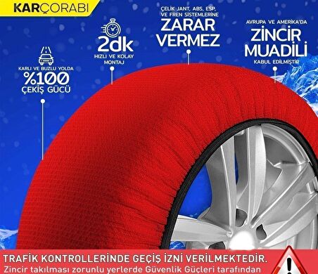  Kar Çorabı 185/55/13  Ebat Uyumlu 2 ADET