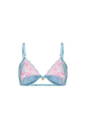 Blume Turkuaz Saten Dantel Dekolteli Balconette