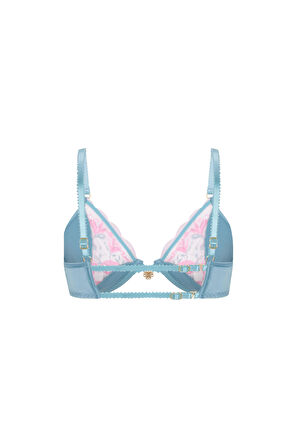 Blume Turkuaz Saten Dantel Dekolteli Balconette