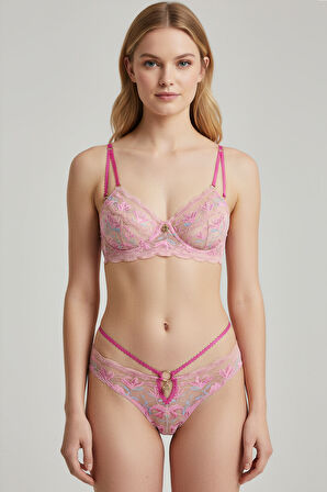 Fleur Pembe Dantelli Slip