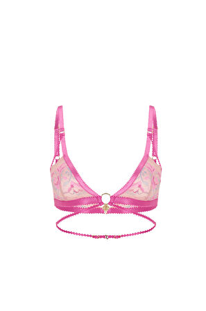 Fleur Pembe Dantelli Balensiz Bralet