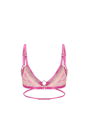 Fleur Pembe Dantelli Balensiz Bralet