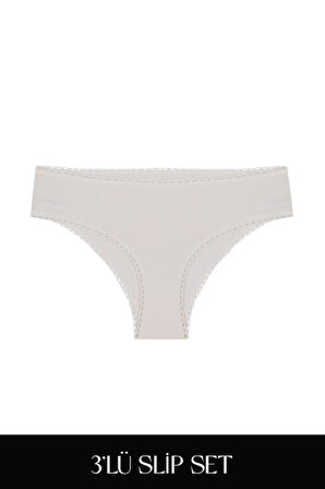 Cotvie 3 Renk ESK Pamuklu Slip 3'lü Set Külot