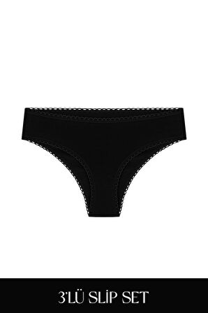 Cotvie 3 Renk ESK Pamuklu Slip 3'lü Set Külot