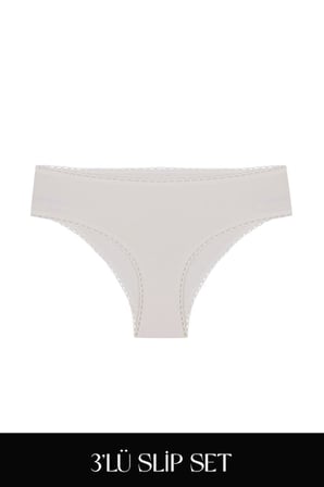Cotvie 3 Renk ESK Pamuklu Slip 3'lü Set Külot