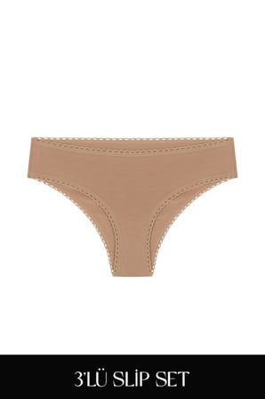 Cotvie 3 Renk ESK Pamuklu Slip 3'lü Set Külot