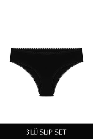 Cotvie 3 Renk ESK Pamuklu Slip 3'lü Set Külot