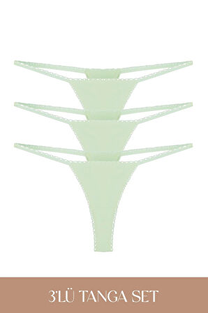 Cotvie Mint Pamuklu Tanga 3'lü Set Külot
