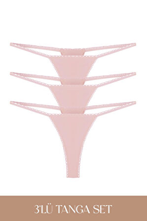 Cotvie Gül Kurusu Pamuklu Tanga 3'lü Set Külot