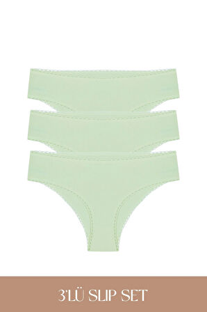 Cotvie Mint Pamuklu Slip 3'lü Set Külot