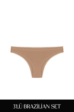 Cotvie Kahve Pamuklu 4'lü Tatil Külot Seti