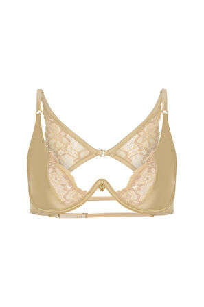 Le Passe Ten Tek Balenli Dantel Detaylı Saten Balconette