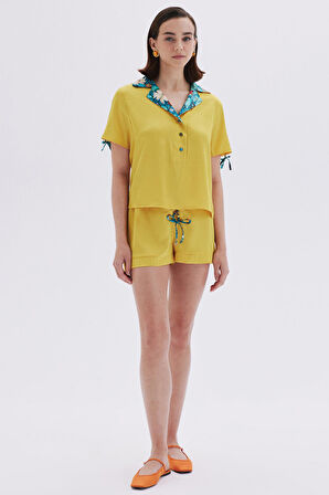Monet's Bond Hardal Kısa Saten Pijama Takımı