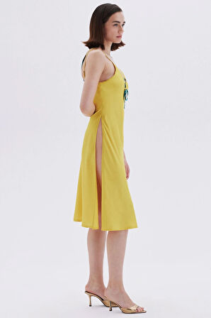 Monet's Bond Hardal Askılı Uzun Saten Gecelik