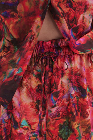 Seille Desenli Kısa Saten Pijama Takımı