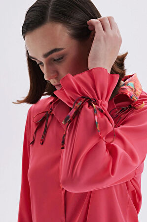 Seille Pembe Uzun Saten Pijama Takımı